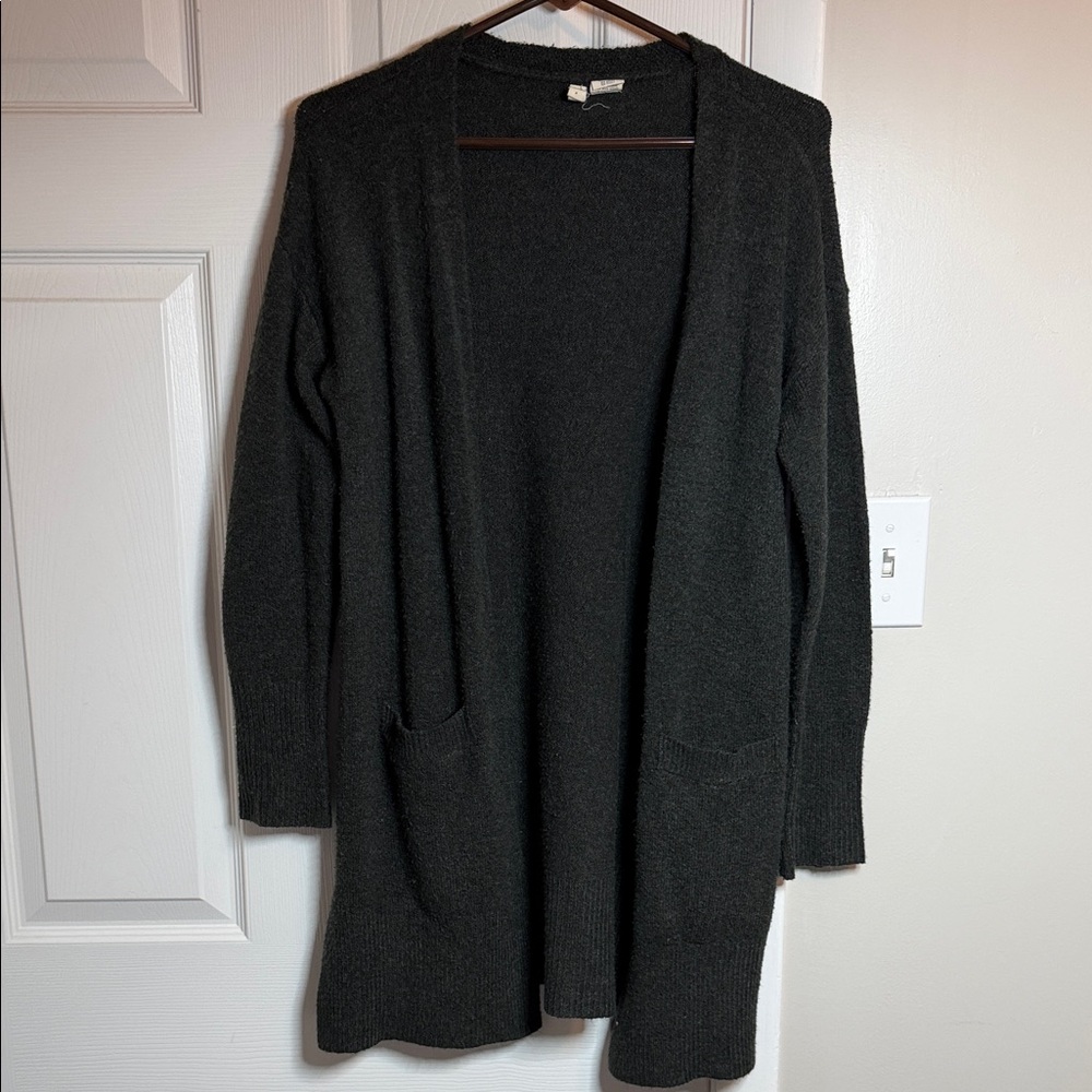 Sky and Sparrow Dark Green Open Front Cardigan